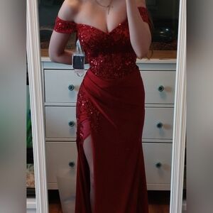David's Bridal Red Prom Dress Size 0